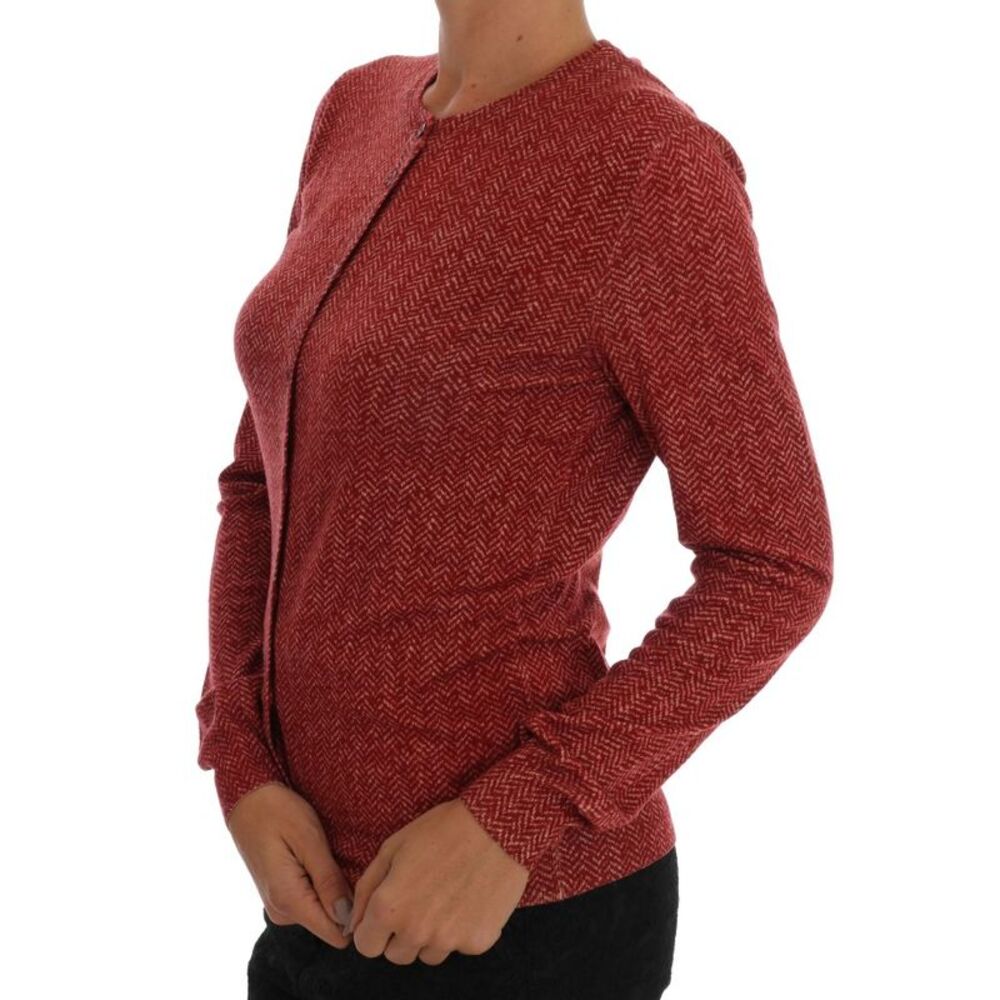 Dolce & Gabbana Red Wool Cardigan Women's Sweater - Picture 2 of 6